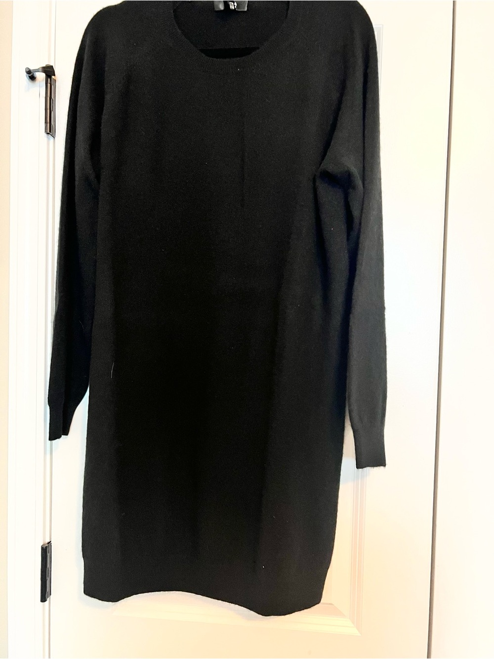 AQUA Cashmere 100% Cashmere Black Sweater Dress – Size Large
